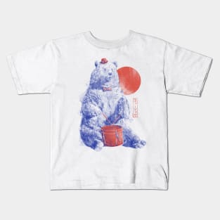 Drum Bear - Watercolor Pastel Music Wild Animal Aesthetic Gift Kids T-Shirt